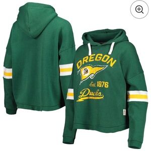Women's Pressbox Green Oregon Ducks Super Pennant Pullover Hoodie